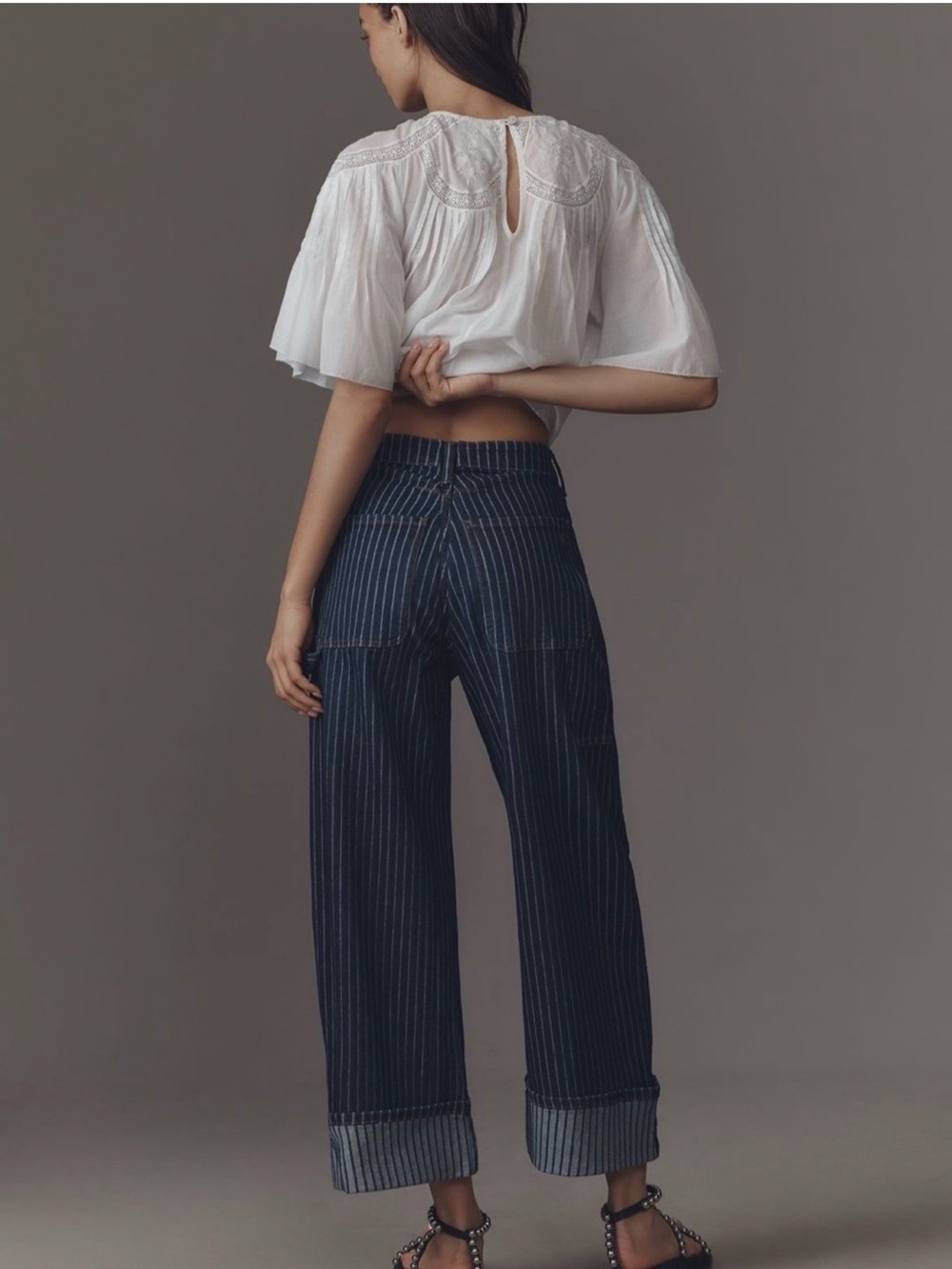 Pilcro Kayden High-Rise Railroad
Stripe Carpenter Barrel Jeans - Picture 4 of 9